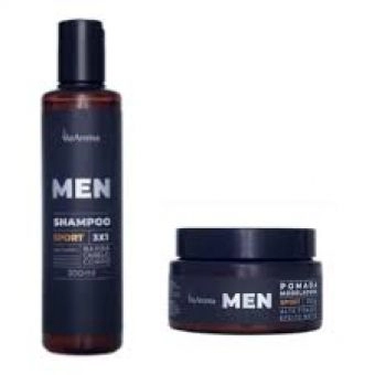 Kit Mencare Via Aroma Shampoo 3x1 e Pomada Capilar Matte