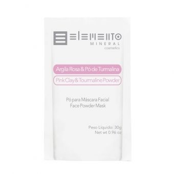Argila Rosa com Pó de Turmalina, 30g - ELEMENTO MINERAL