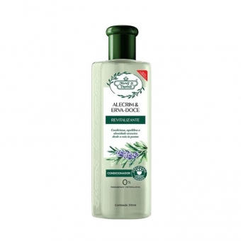 Flores e Vegetais, Condicionador Alecrim & Erva Doce, Revitalizante, 310Ml