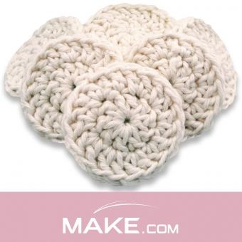 Kit com 5 discos, Ecopads, 100% algodão cru natural, sem tingimentos - Make.com