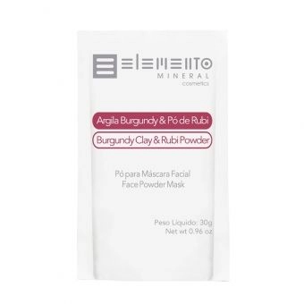 Argila Burgundy com Pó de Rubi, 30g - ELEMENTO MINERAL