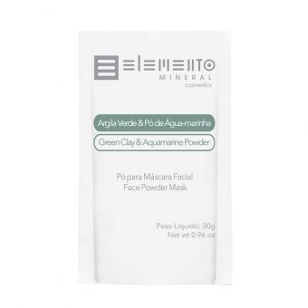 Argila Verde com Pó de Água Marinha, 30g - ELEMENTO MINERAL