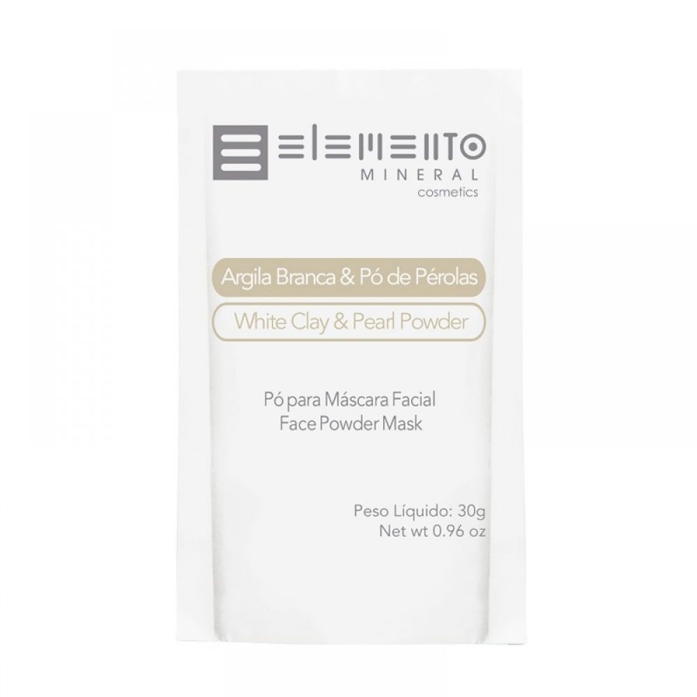 Argila Branca com Pó de Perolas, 30g - Elemento Mineral