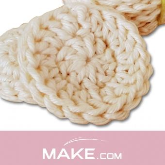 Kit com 5 discos, Ecopads, 100% algodão cru natural, sem tingimentos - Make.com