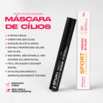 Máscara de Cílios, Sport Eyelash, Cor Preta, 8Gr. - Pink Cheeks