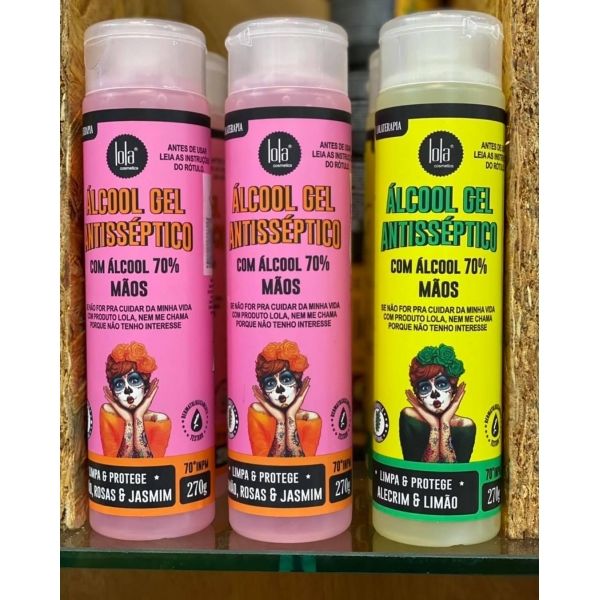 Antisséptico - Gel Hidratante, 70% Limão, Rosas, Jasmim