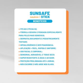 Protetor Solar Infantil SUNSAFE Baby & Kids 15,5g - Pink Cheeks