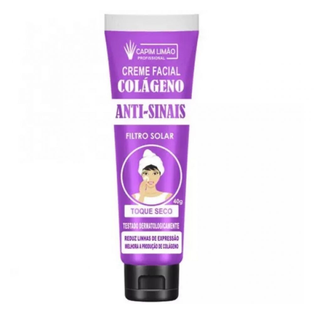 Creme Facial Anti Sinais, Com Filtro Solar, 40G. - Capim Limão