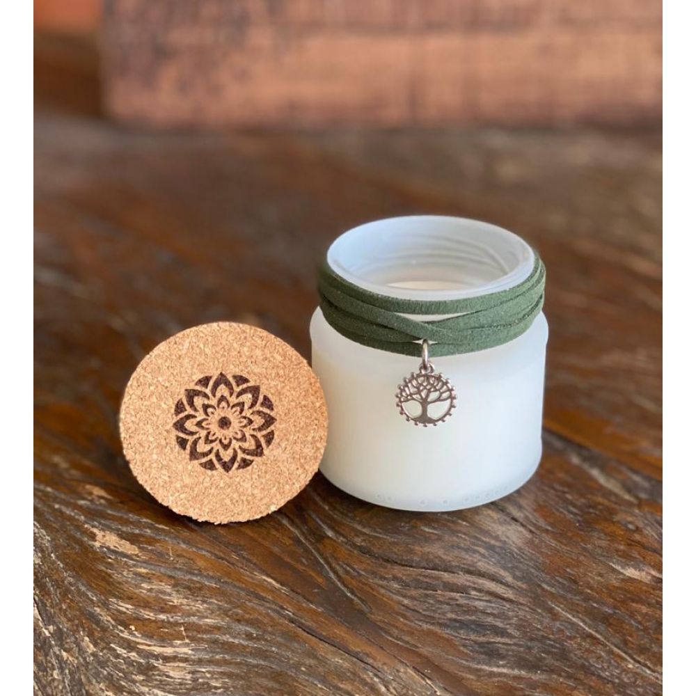 Vela Linha Cordão e Pingente Médio, Lavanda, Árvore da vida, 180 Gr. - Bright Side Cadle
