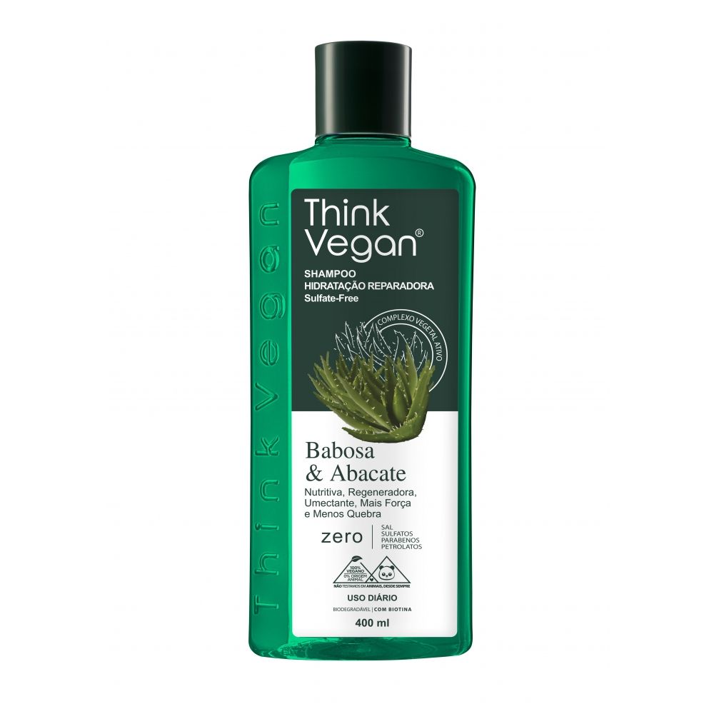 Shampoo Hidratação Reparadora Babosa & Abacate Vegano 400ml