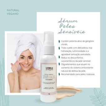 Sérum Facial Peles Sensíveis Natural Vegano Gengibre Chinês, 60g - Twoone Onetwo