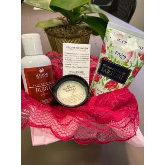 KIT BODY LOVE NAMORADOS (HIDRATANTE + OLEO CORPORAL + VELA DE MASSAGEM + VENDA TAPA OLHOS)