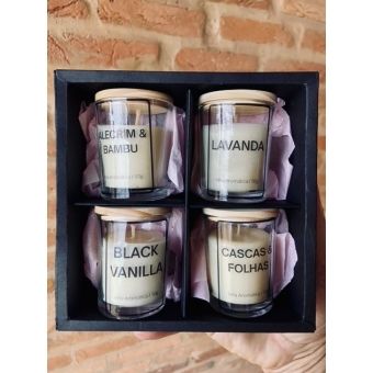 Kit Velas Aromáticas, Alecrim & Bamboo, Black Vanilla, Cascas e Folhas e Lavanda - Make.Com
