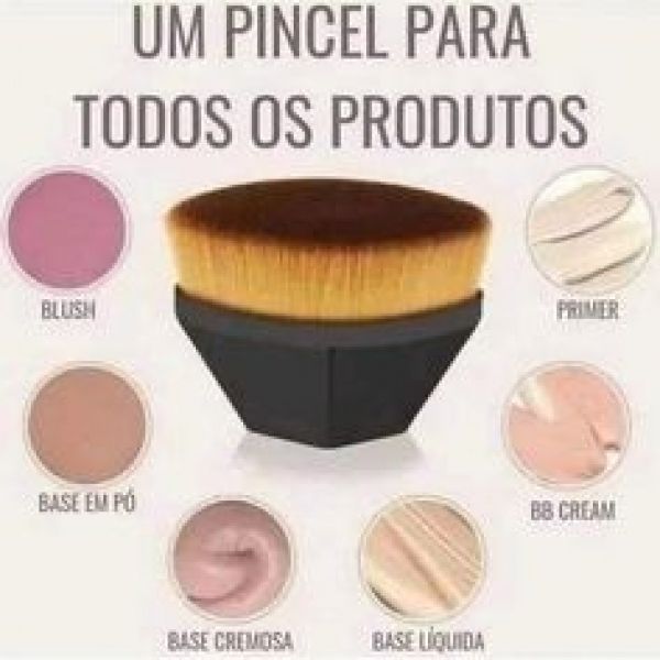 Pincel Escova de Maquiagem Hexagonal Multifuncional, Kabuki