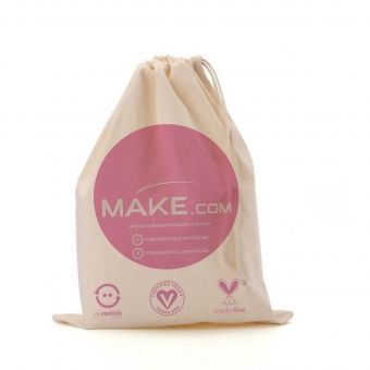 Sacola Presente, 100% Algodão Crú, Medidas 25 x 30 cm, Personalizado Make.Com